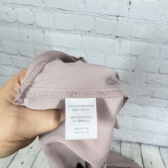 Hiute Monte Pants Women Size Large Rose Flat Wide Leg Trousure Office Preppy - Picture 9 of 9